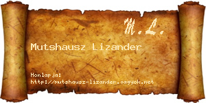 Mutshausz Lizander névjegykártya